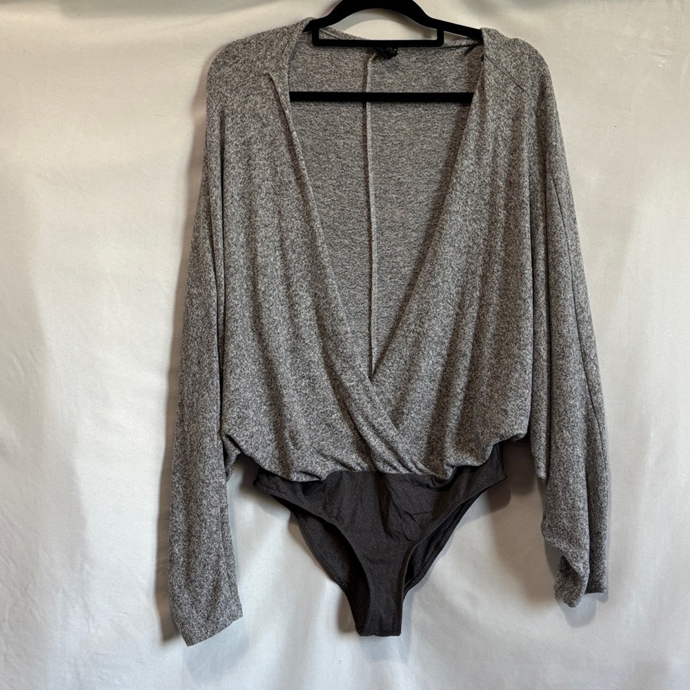 Urban Outfitters Gray Drape Bodysuit XS242